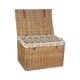 image 10 of Large Light Steamed Storage Wicker Basket with Cotton Lining Blue | Navy Blue | One Size