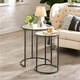 image 2 of Set Of 2 Round Nesting Coffee Tables With Tempered Glass Top Black Black
