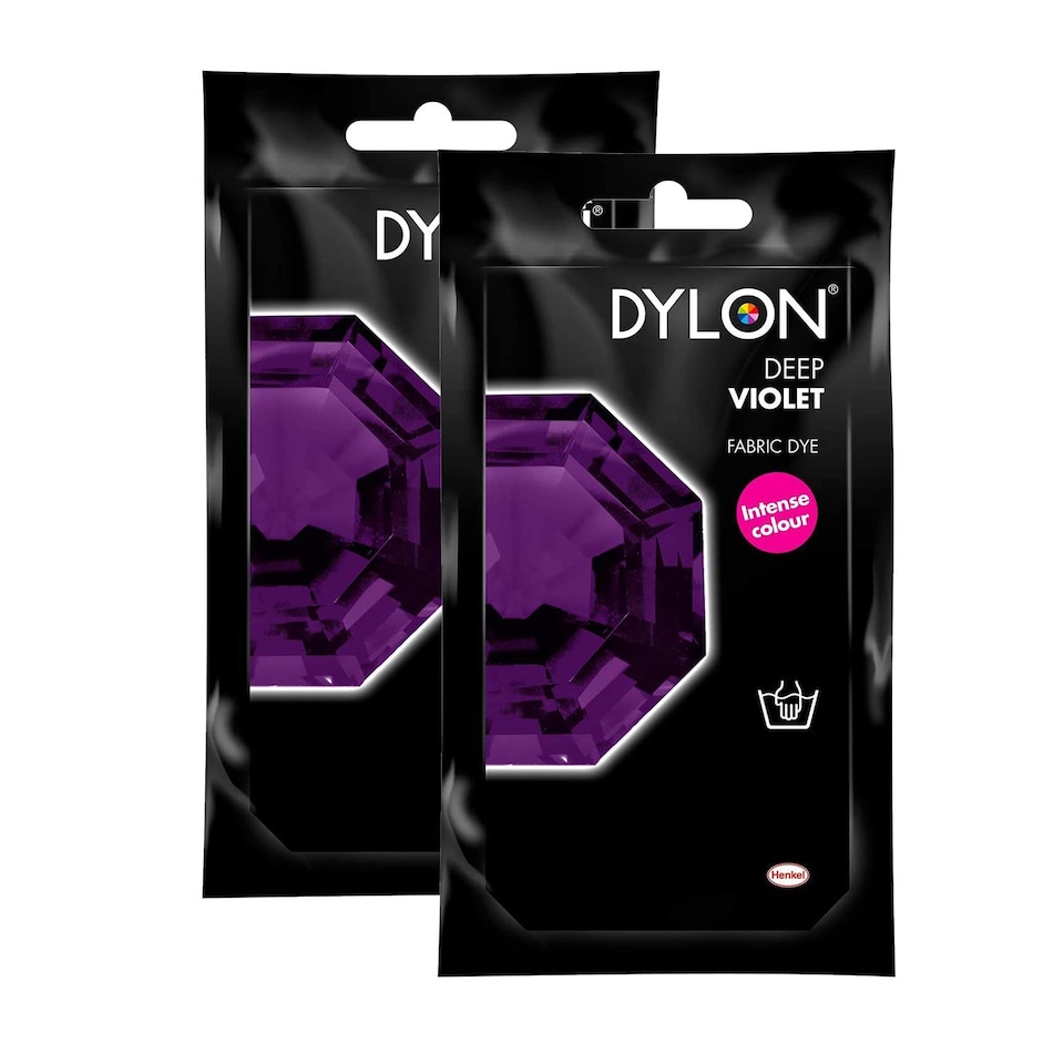 image 1 of Dylon Hand Fabric Dye Sachet for Clothes & Soft Furnishings, Deep Violet 50g, 2 Pack | Purple | Deep Violet | 2