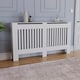 image 4 of Vida Designs Chelsea Radiator Cover Painted MDF Slatted Cabinet, White, 152cm