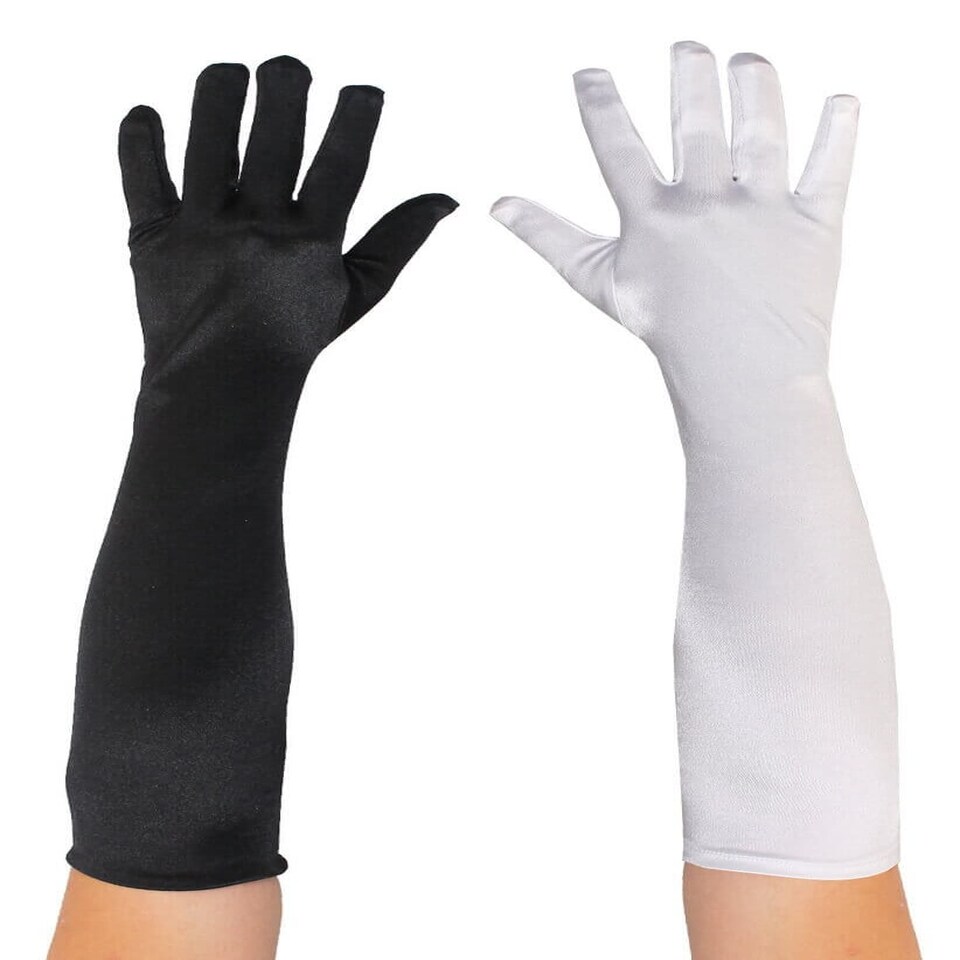 Black and White Gloves Black | One Size