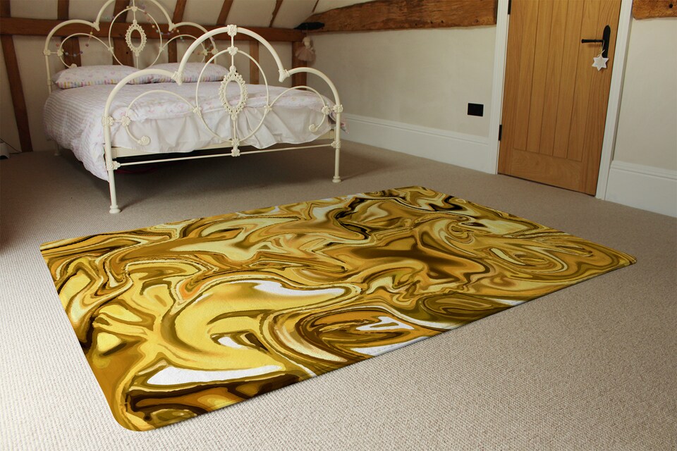image 1 of Golden Liquid Rug | Multi