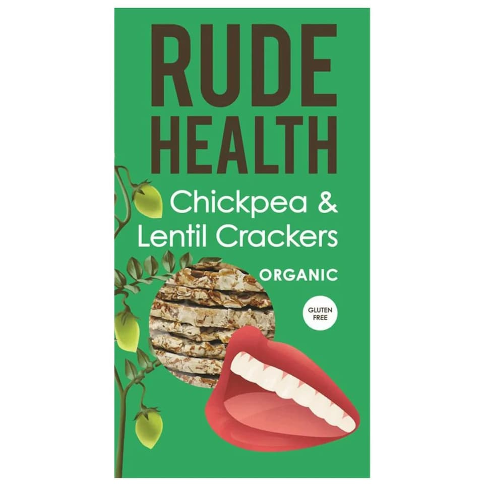 image 1 of Organic Chickpea & Lentil Crackers 120g (Rude Health)