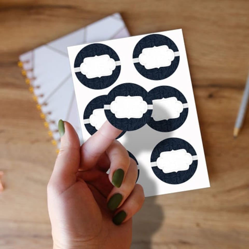 image 1 of To And From Design Round Stickers 88mm - Sheet of 6