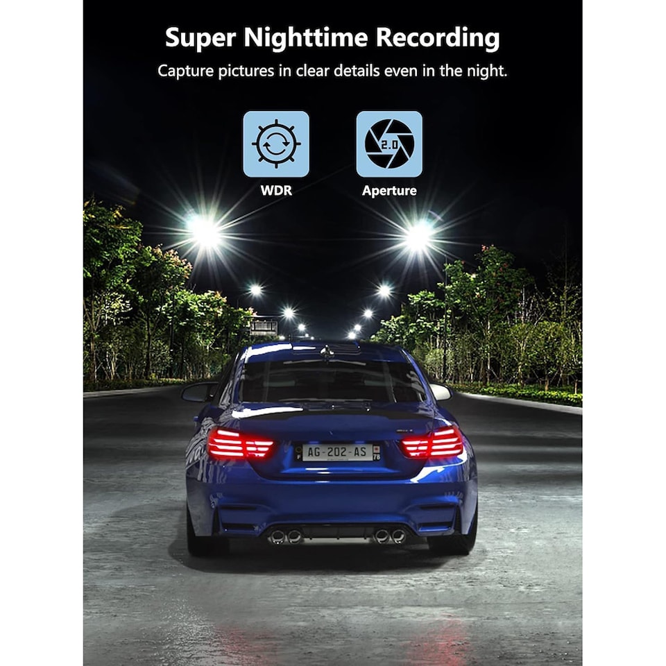 image 1 of Orskey Q5 Dash Camera with Rear Camera Black