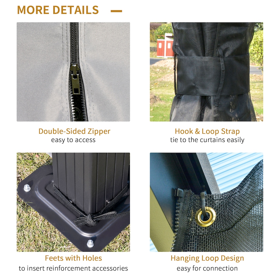 image 1 of Outsunny 3 x 3.6m Polycarbonate Hardtop Gazebo Canopy with DoubleTier Roof and Aluminium Frame, Garden Pavilion with Mosquito Netting and Curtains