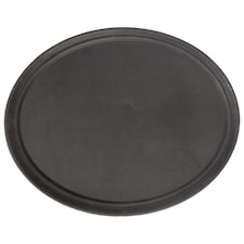 Argon Tableware Oval Serving Tray - 73.5 x 60cm - Reusable Non Slip Stackable Rubberized Food Drinks Platter Tray | Black | Black | One Size | 1
