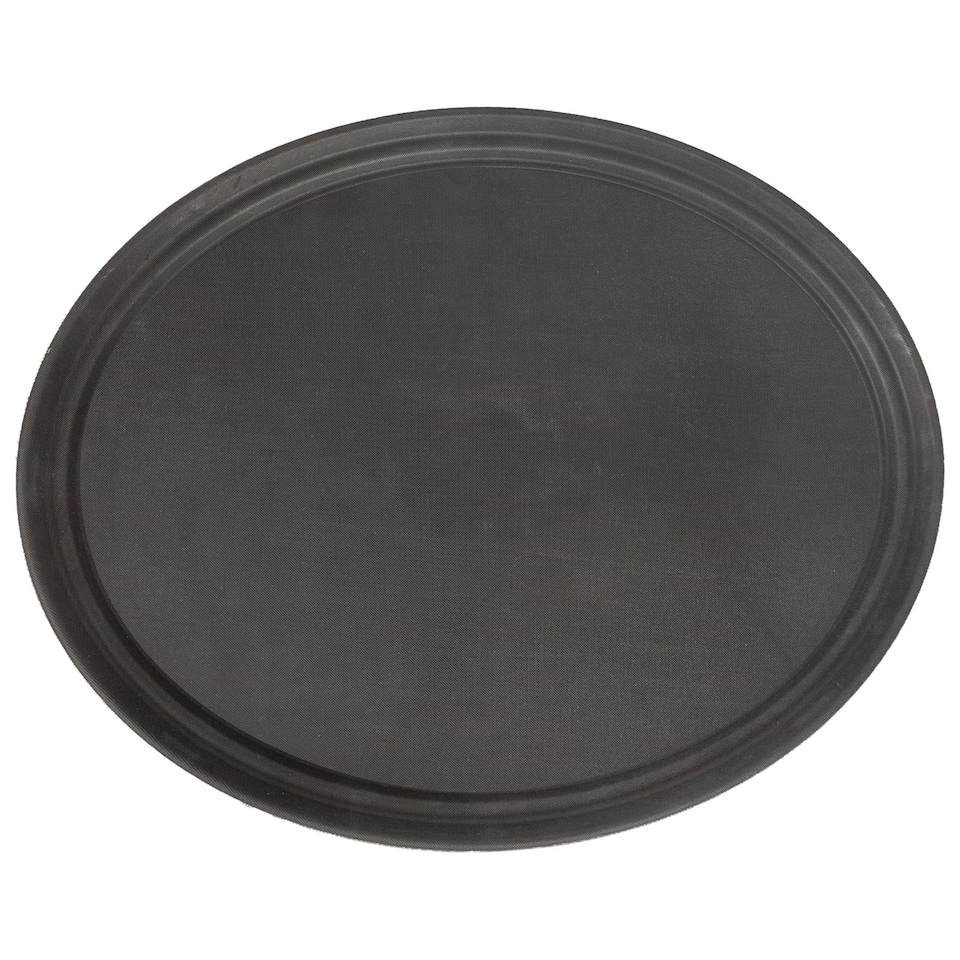 image 1 of Argon Tableware Oval Serving Tray - 73.5 x 60cm - Reusable Non Slip Stackable Rubberized Food Drinks Platter Tray | Black | Black | One Size | 1
