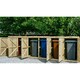 image 3 of Chatburn Sextet Wheelie Bin Store - Timber - L64 x W355.5 x H120 cm - Fits 6 x 140L Wheelie Bins Brown