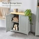image 3 of VonHaus Shrewsbury Grey Bathroom Storage Cabinet with Wood Effect Top