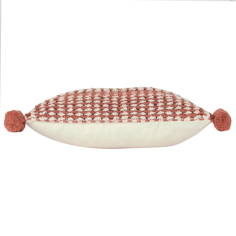 image 1 of Furn Ayaan Woven Tufted Cushion, Brick, 30 x 50cm