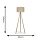 image 7 of ValueLights Barbro Wood Tripod Floor Light Lamp Natural Shade | Cream