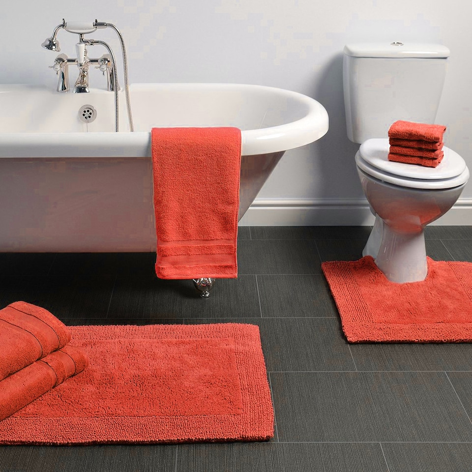 image 1 of Elegance Reversible Heavyweight Pedestal Toilet Mat - Terracotta