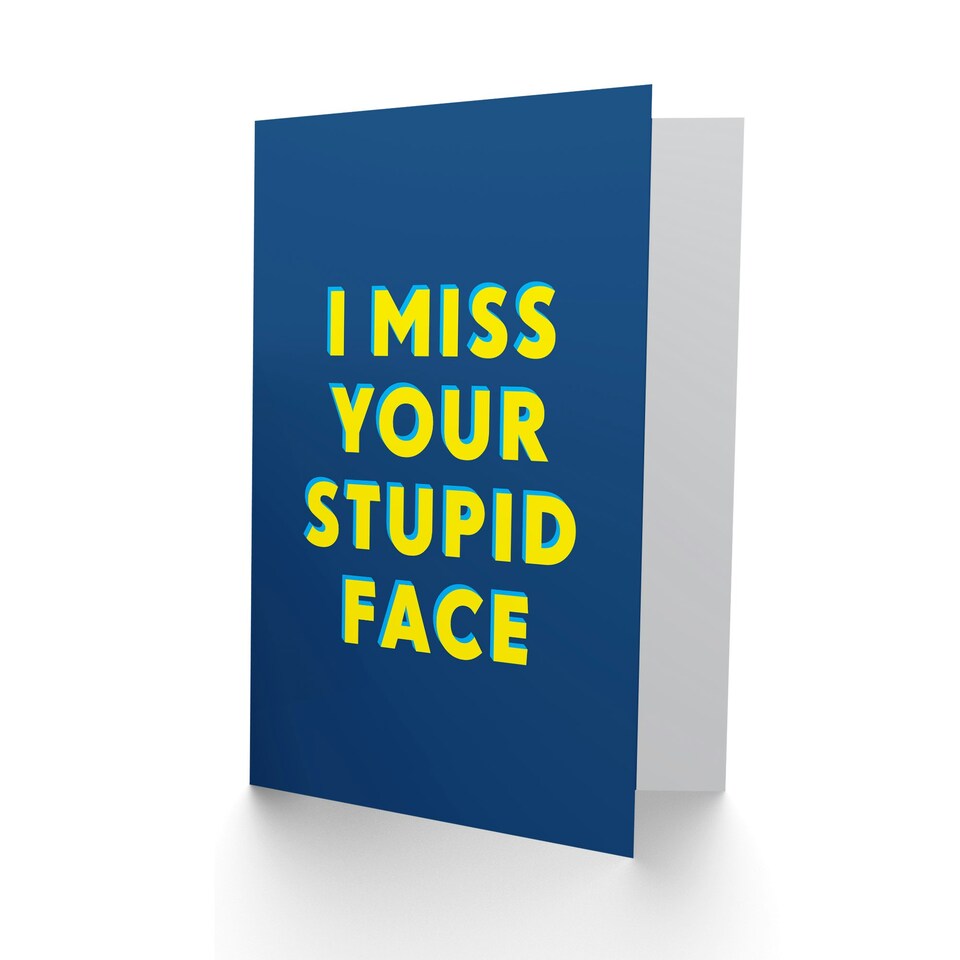 image 1 of I Miss Your Stupid Face Bold Modern Simple Art Card