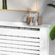 image 8 of HOMCOM White Painted Radiator Cover Wooden Cabinet Horizontal Slats Modern Style