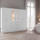 image 5 of Vida Designs Riano 6 Door 3 Drawer XX-Large Mirrored Wardrobe, White