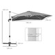 image 5 of Outsunny 3 x 3(m) Cantilever Roma Parasol Garden Umbrella with Base