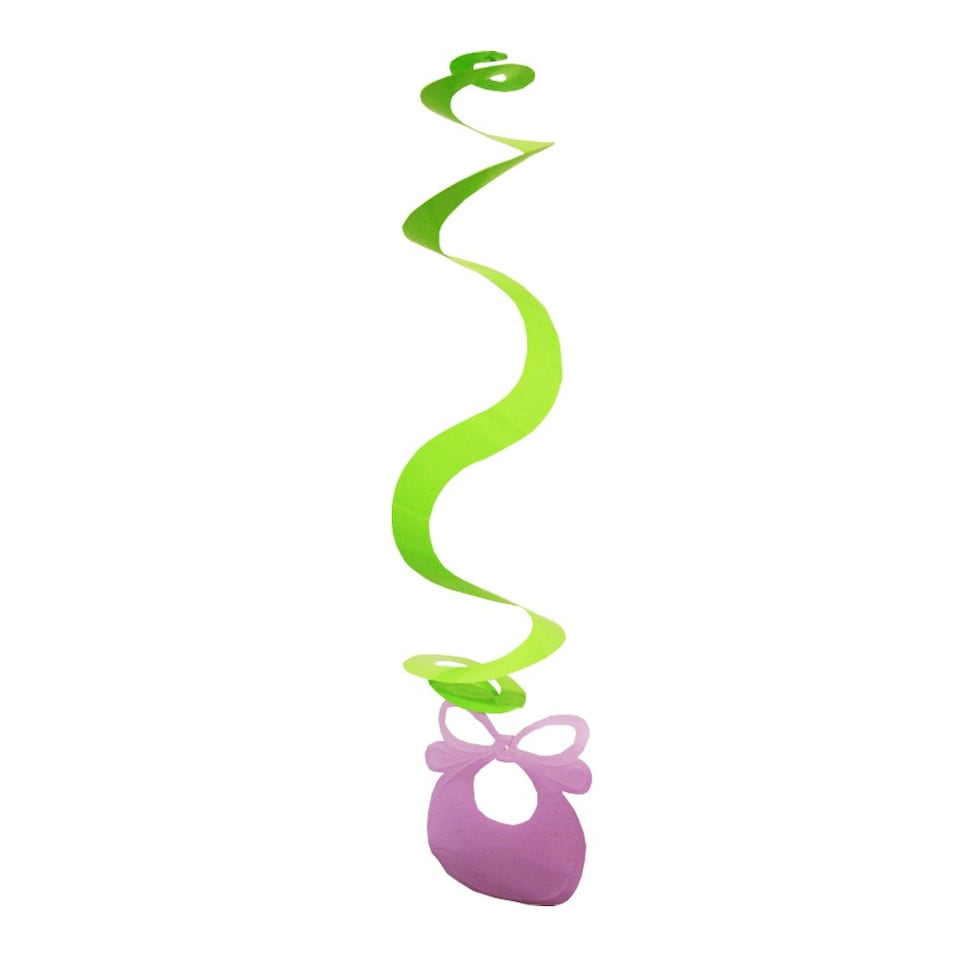 image 1 of Amscan Baby Shower Swirl Decoration - Pink/Blue/Purple/Green/Yellow - One Size