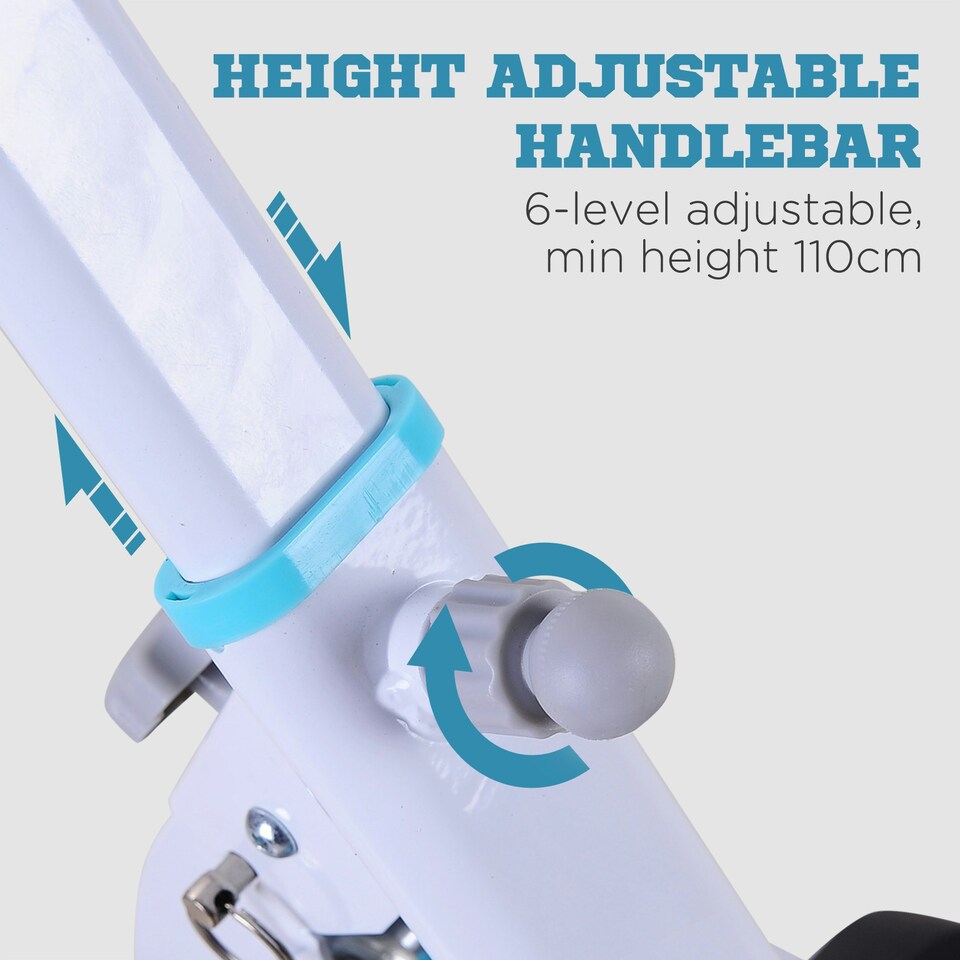 image 1 of HOMCOM Foldable Stepper Adjustable Step Machine w/ Handlebar LCD Display, White