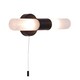 image 2 of Modern Black IP44 Rated Bathroom Wall Light Fitting with Tubular Glass Shades | Black