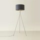 image 3 of ValueLights Camden Brushed Chrome Tripod Floor Lamp Charcoal Shade Grey