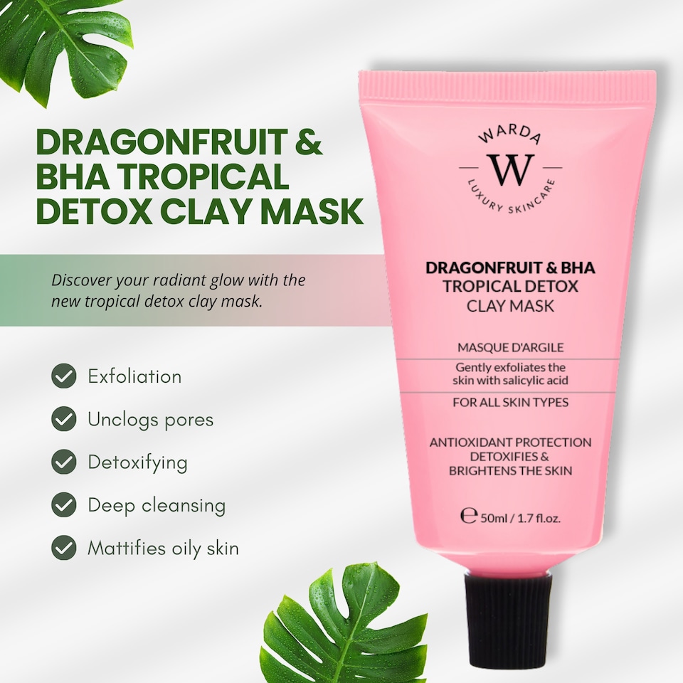 image 1 of Warda Luxury Skincare Dragonfruit & BHA Tropical Detox Clay Mask