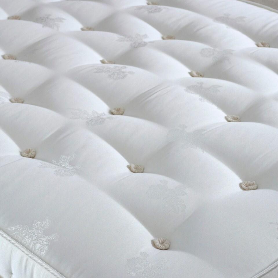 image 1 of Signature Platinum 2000 Pocket Sprung Cream Linen 4 Drawer Divan Set And Pearl Headboard King Size