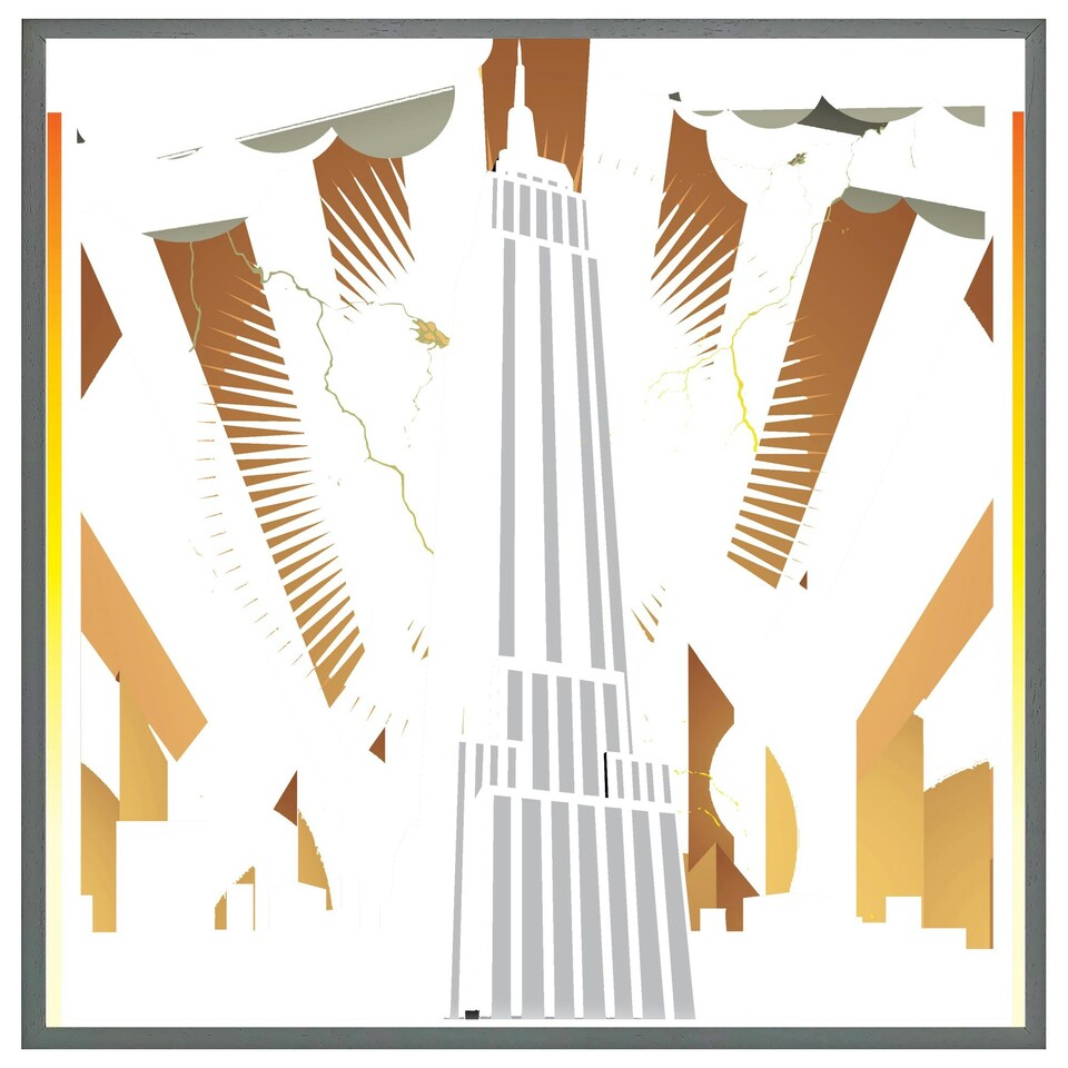 image 1 of Art deco skyscraper (Picture Frame) Grey | L