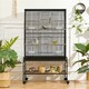 image 2 of Yaheetech 134.5 cm Tall Large Parrot Cage Rolling Metal Birdcage Black