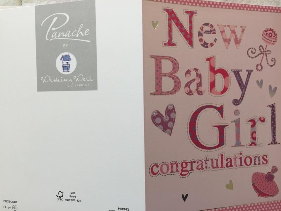 image 1 of New Baby Girl Congratulations Greeting Card