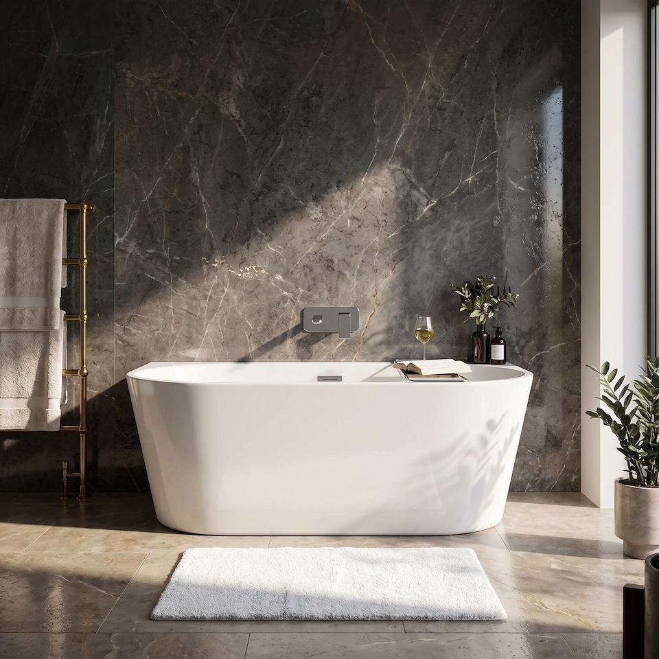 image 1 of Balterley Contemporary Back To Wall Freestanding Bath from Balterley