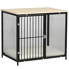 PawHut Dog Crate Furniture w/ Soft Cushion, for Indoor Use, Small, Medium Dogs
