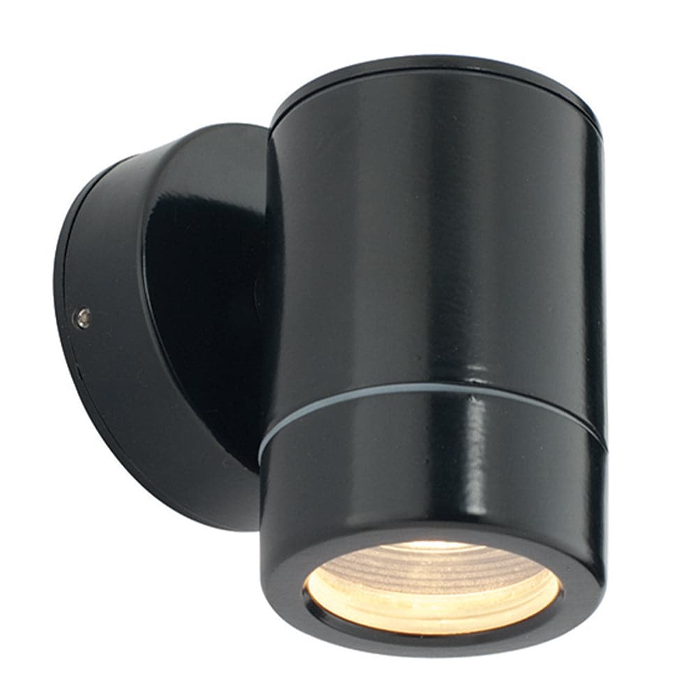 Loops Outdoor IP65 Wall Downlight - Dimmable 7W LED GU10 - Satin Black Aluminium