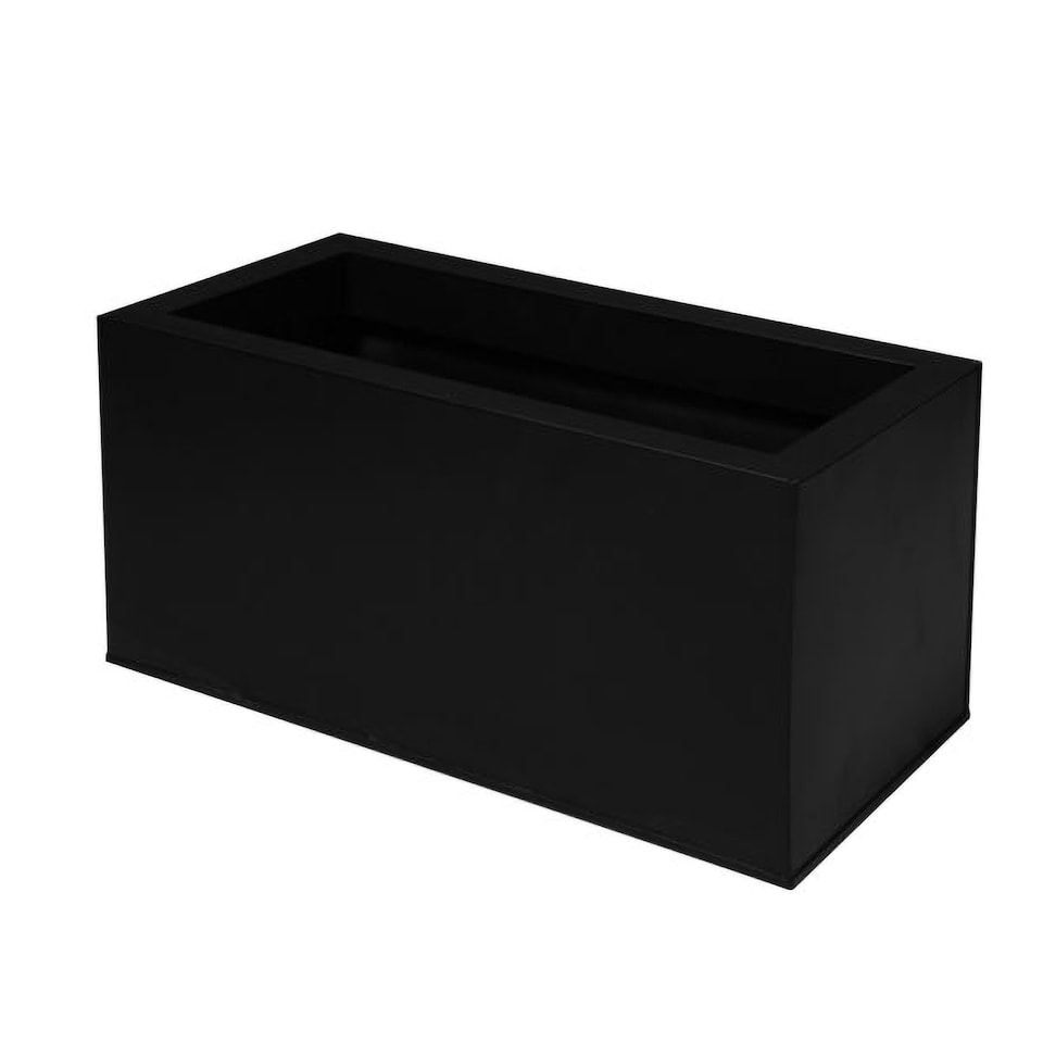 image 1 of Primrose Zinc Steel Outdoor Black Weather Resistant Patio Planter 50cm