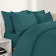image 2 of OHS Soft Cosy Microfibre Plain Duvet Cover and Pillowcase Set Green | Teal | Double