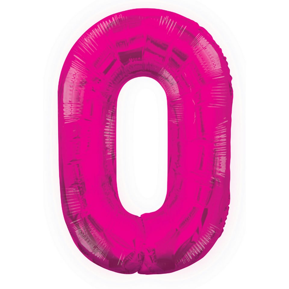 Unique Party 34 Inch Pink Glitz Number Balloon (0-9) - Pink - 0