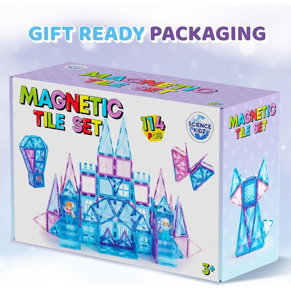 image 1 of Science Kidz 114 Piece Magnetic Tiles Set
