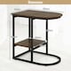 image 2 of COSTWAY C-shaped End Table Modern Sofa Side Table Brown