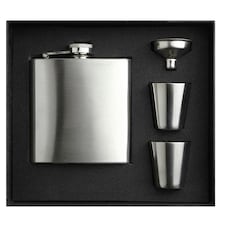 MidOcean Slimmy Flask Hip Flask Set - Matt Silver - One Size Multi