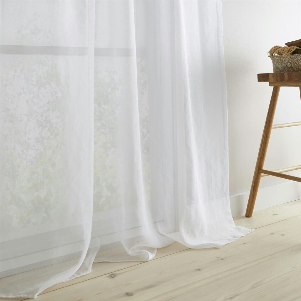 image 1 of Pineapple Elephant Izmir White Tab Top Voile White | 55x72"
