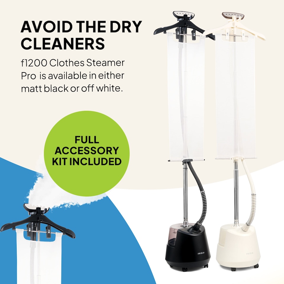 image 1 of Fridja F1200 Clothes Steamer Pro 2200W Upright Garment Care 3L Tank