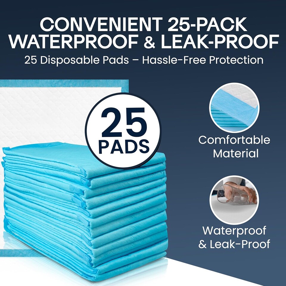 image 1 of Tanness 25 Pack Disposable Incontinence Bed Pads 90 x 60cm