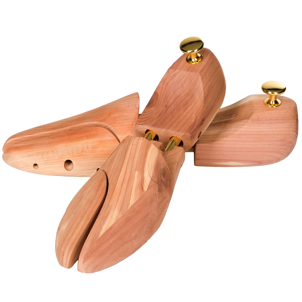 image 1 of Shoe Stretcher - 1 Pair, cedar wood and brass, absorbs moisture, for women and men | Brown | brown | 39-41 | 1