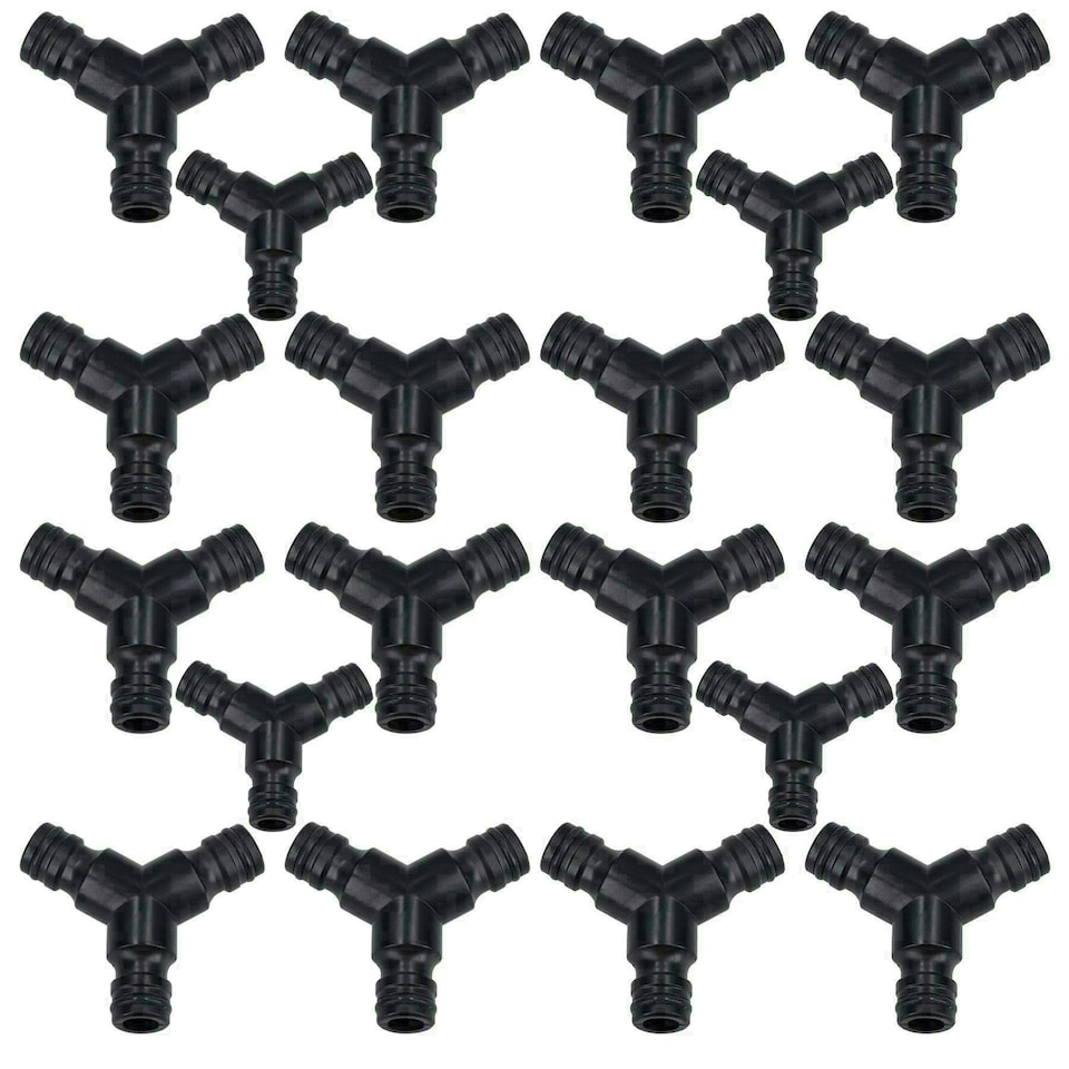 image 1 of 3 Way Garden Hose Pipe Coupler Connector Joiner Watering Water Pipes 20pc