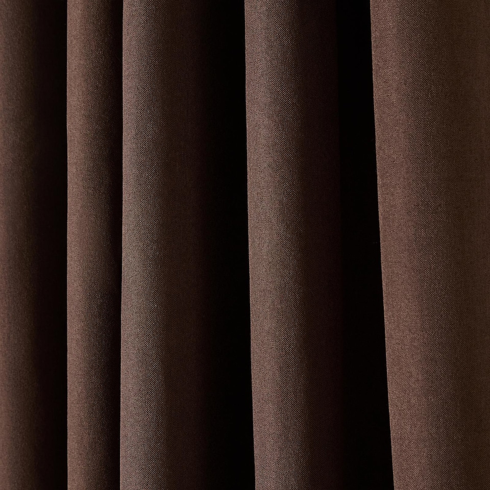 image 1 of OHS Woven Texture Pair of Eyelet Curtains Ready Made Blackout