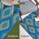 image 5 of Homescapes Outdoor Rug Luxury Waterproof Reversible Recycled, For Garden, Amber Ikat | Blue | Blue and Green