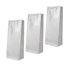 Hallmark Pack Of 3 Bottle Bags - Silver Waves
