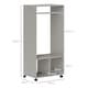 image 5 of HOMCOM Open Wardrobe on Wheels, Bedroom Wardrobe with Clothes Hanging Rail, 2 Storage Shelves, Mobile Garment Rack for Cloakroom, Hallway, Grey