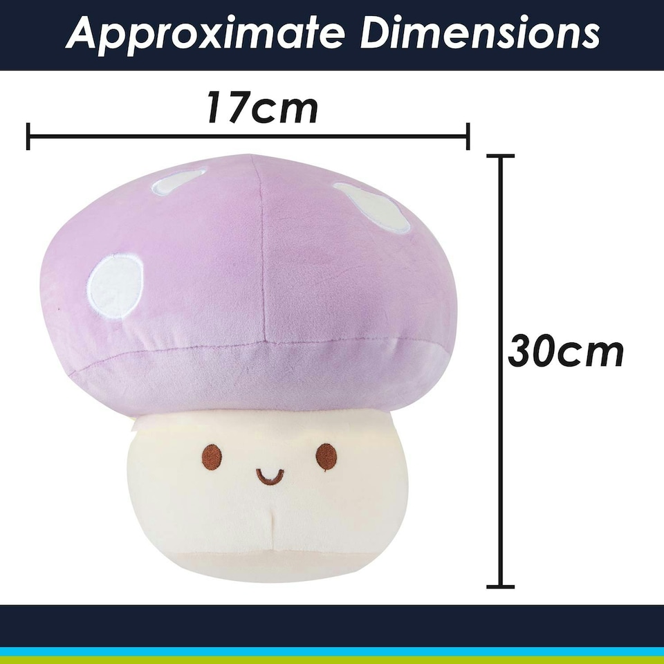 image 1 of Lilac Mushroom Mochi Soft Toy Cute Plushie Huggable Cuddly Plush 30cm Lilac