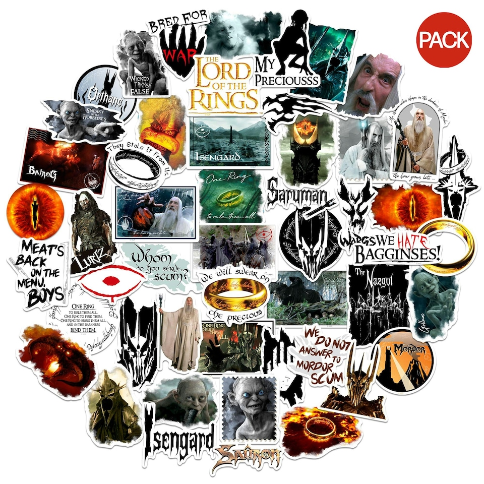 image 1 of Lord Of The Rings Deluxe Villains Stickers (Pack of 100) - Multicoloured - One Size